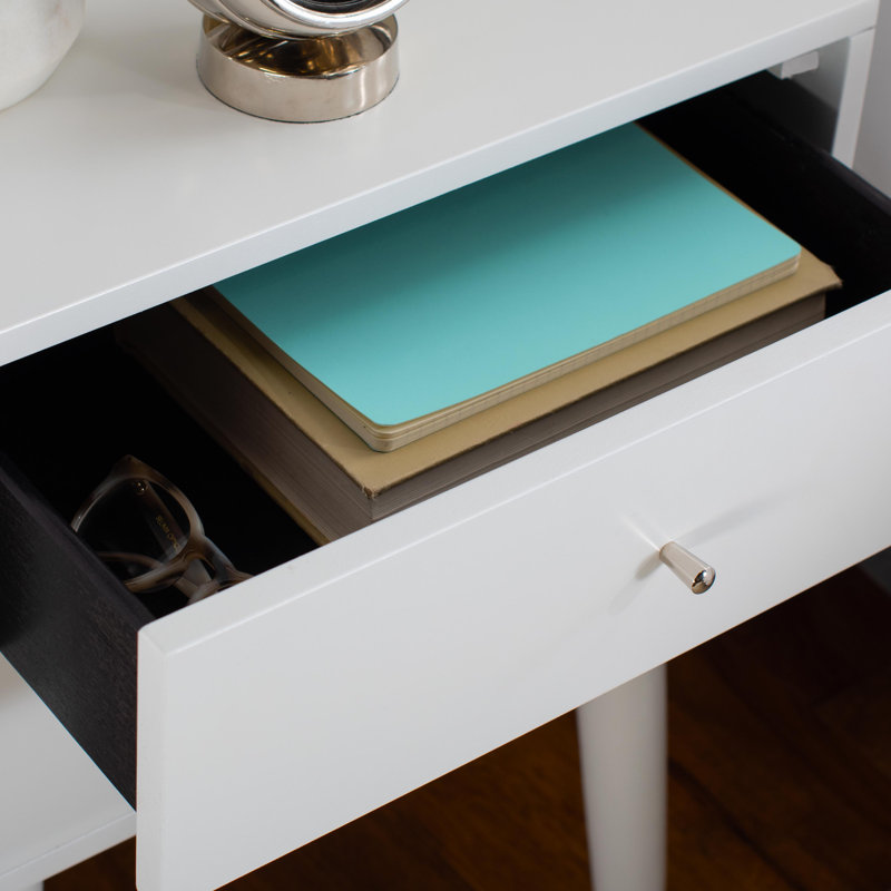 Debriana 18'' W Nightstand, Silver/White