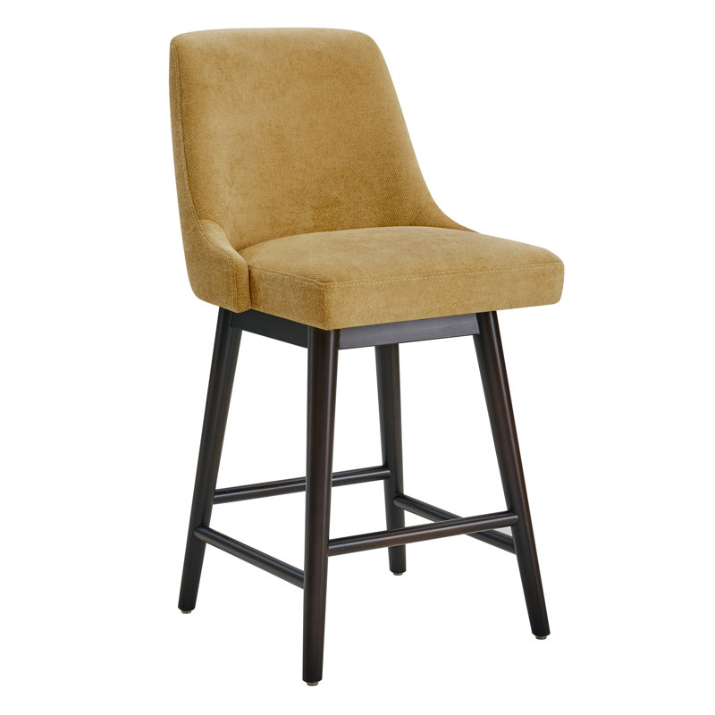 Tabouret de comptoir pivotant 26 po Luong, Jaune canari 
