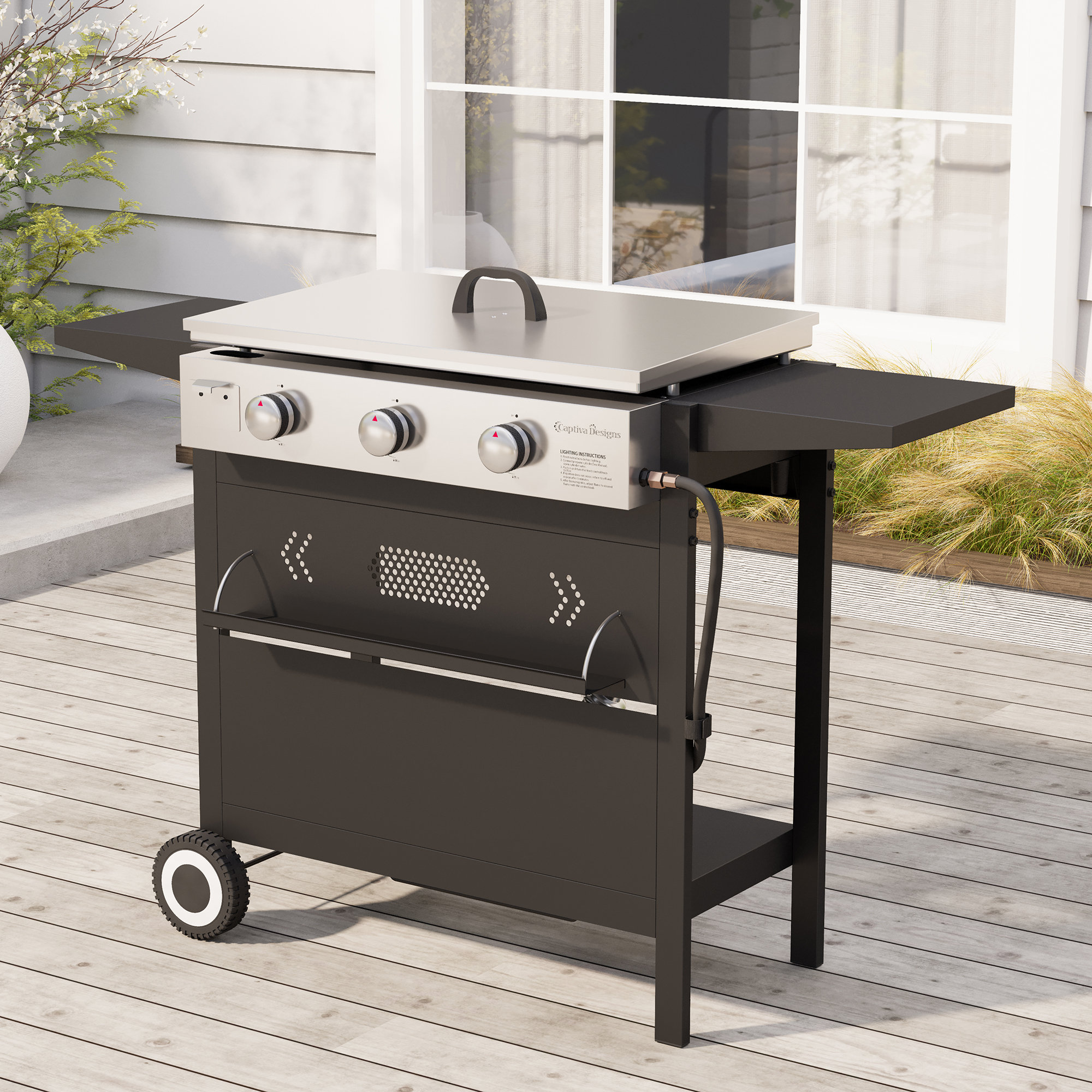 Alphamarts 3 - Burner Countertop Liquid Propane Gas Grill & Reviews ...