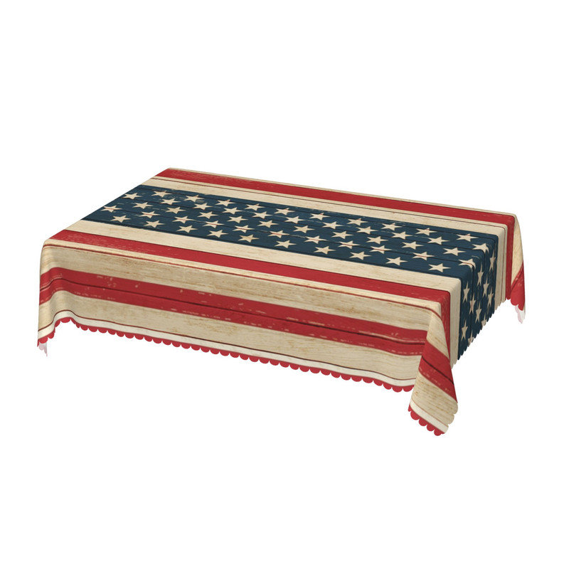 Nappe en polyester 4th Day ndependence Day, L 70,8 po x l 0,02 po, Bleu / étoile jaune