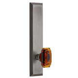 Grandeur Fifth Avenue Tall Plate Double Dummy with Baguette Amber Crystal Door Knob