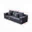 Canapé modulaire profond en velours côtelé avec porte-gobelets, aucun assemblage requis-110088240
