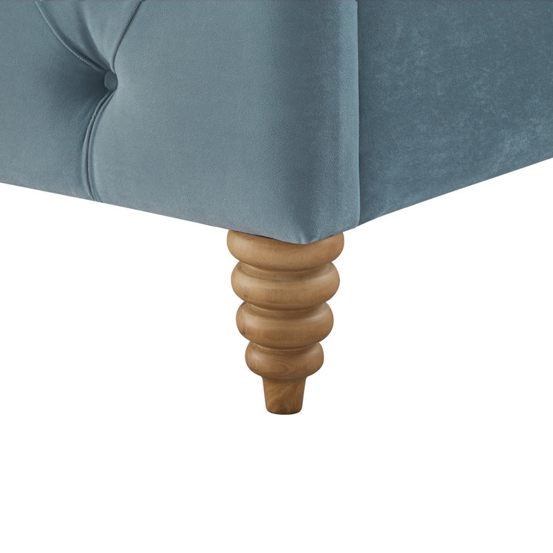 Très grand lit plateforme Elegance Tess, Simple, Bleu clair