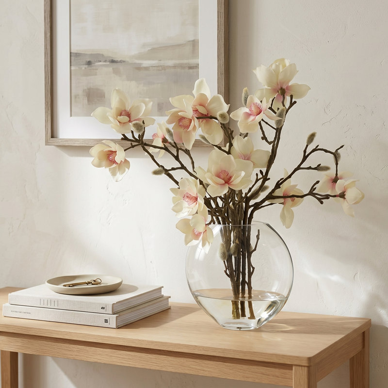 Organic Modern Butterfly Magnolia Arrangement