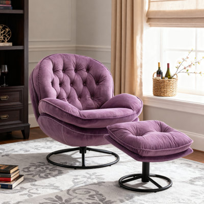 Fauteuil d'appoint avec repose-pieds Anouk