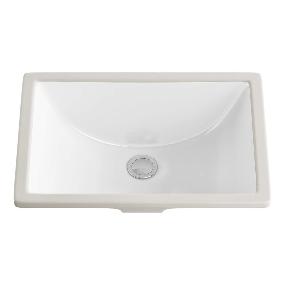 Allora USA 13'' White Porcelain Rectangular Bathroom Sink with Overflow Allora USA