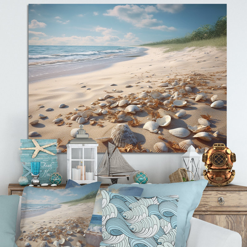 Seaside Seashell Treasures II - impression, H 12 po x l 20 po x P 1 po, Toile tendue