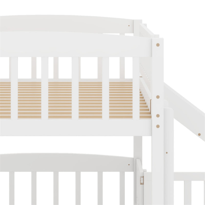 Lit superposé simple au-dessus de simple Jeneine Kids, Blanc
