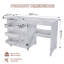 4-In-1 Folding Sewing Table With Lockable Wheels – Multi-Functional Craft Station, End Table, Computer Desk & Kitchen Storage With Shelves, White Rolling Sewing Machine Table For Apartments