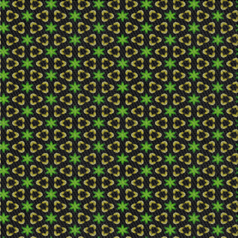Tapis décoratif vert géométrique, Carré 4 pi