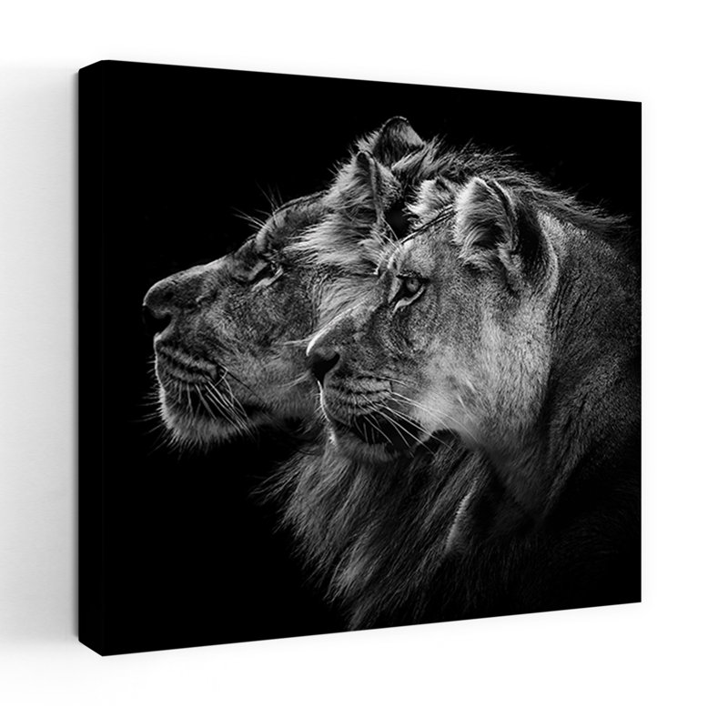 Art contemporain, lion, art contemporain, H 18 po x l 18 po