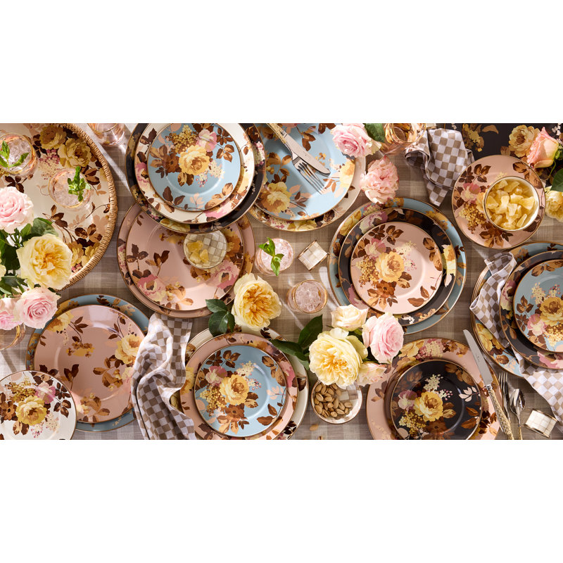 Wild Rose Charger/Plate, Slate