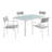 Raleigh Outdoor Patio Aluminum Dining Set with 4 Stackable Chairs-1497736065