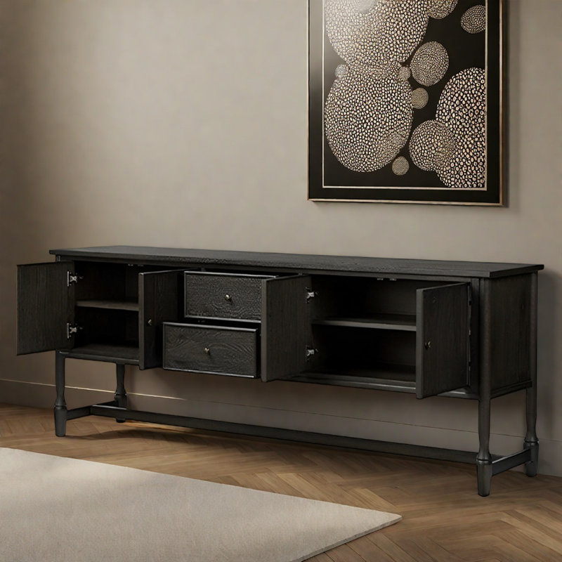 Console rustique rétro multifonctionnelle, Noir