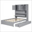Lit plateforme double en bois avec USB-1627336990