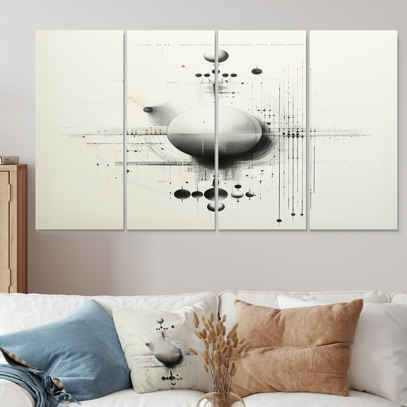 Condry - Geometric Wall Art Decor Set 4 Piece, 28" H x 48" W