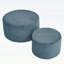Ensemble de 2 tabourets cylindriques rembourrés avec repose-pieds décoratif rond pour le salon et la chambre à coucher - Bleu-2131675840