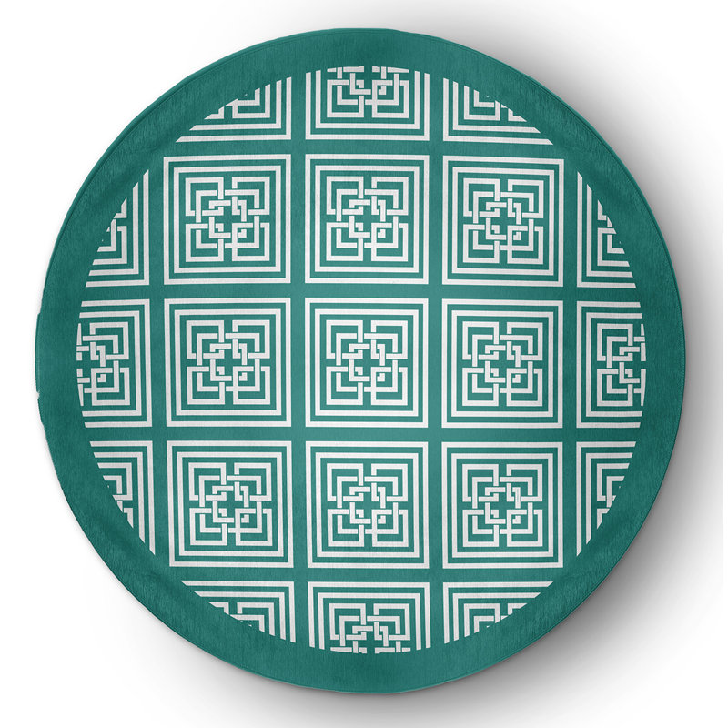 Chenille Indoor / Outdoor Rug, Rond 5 pi