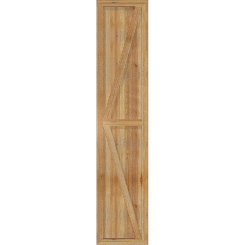 TimberCraft 5 3/8 "encadré avec panneaux n-lattes avec Z-Bar, cèdre rouge de l'Ouest, 16 1/8 po, 76 po