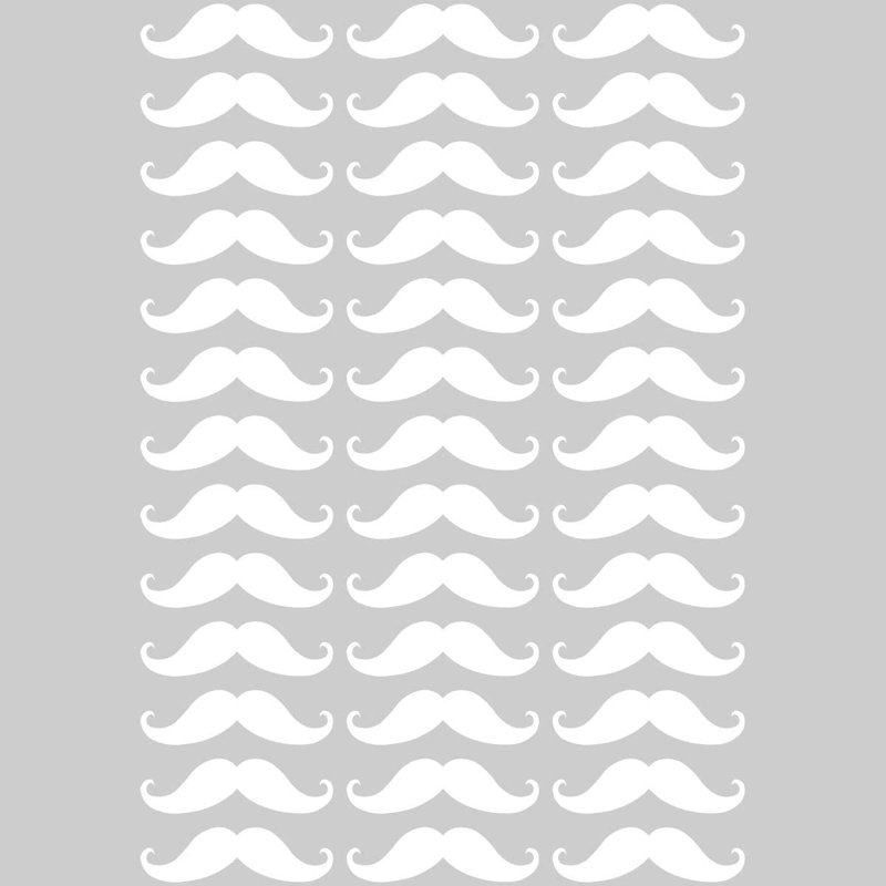 Adhésif décoratif moustaches-kids rooms, Blanc