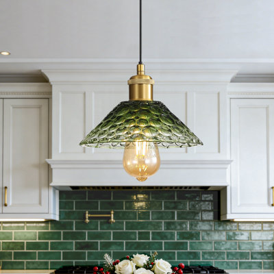 Colorful Glass Ceiling Pendant Light, Adjustable Hanging Lamp