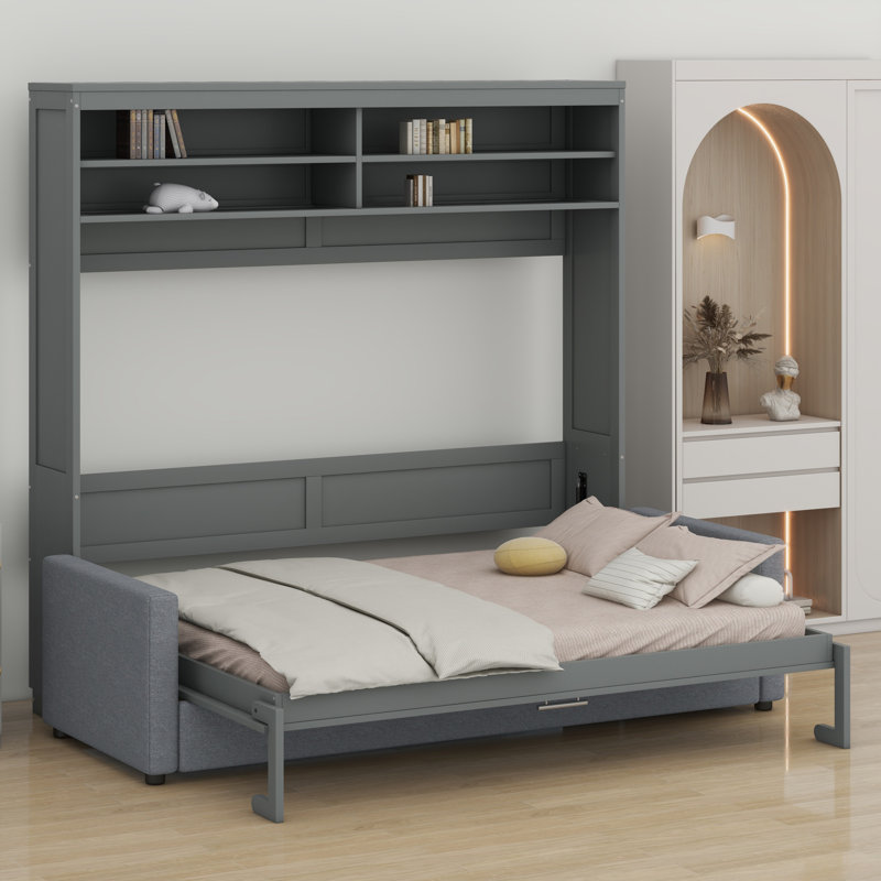 Murphy Bed Wall Bed With Sofa, Gray
