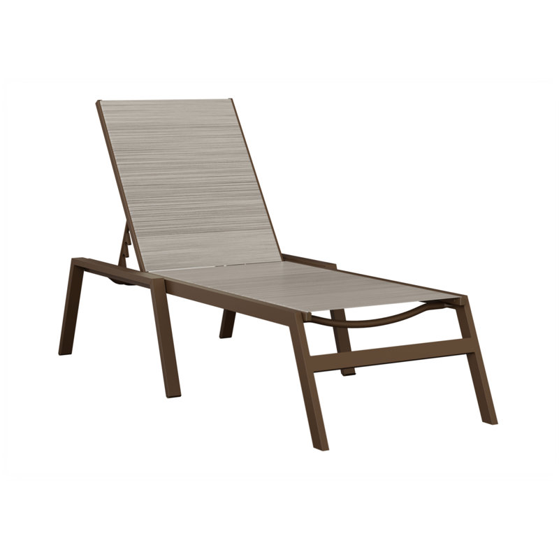 Berlin Gardens Vida Chaise Armless Lounge, Mesquite Wood Vein, Light Beige