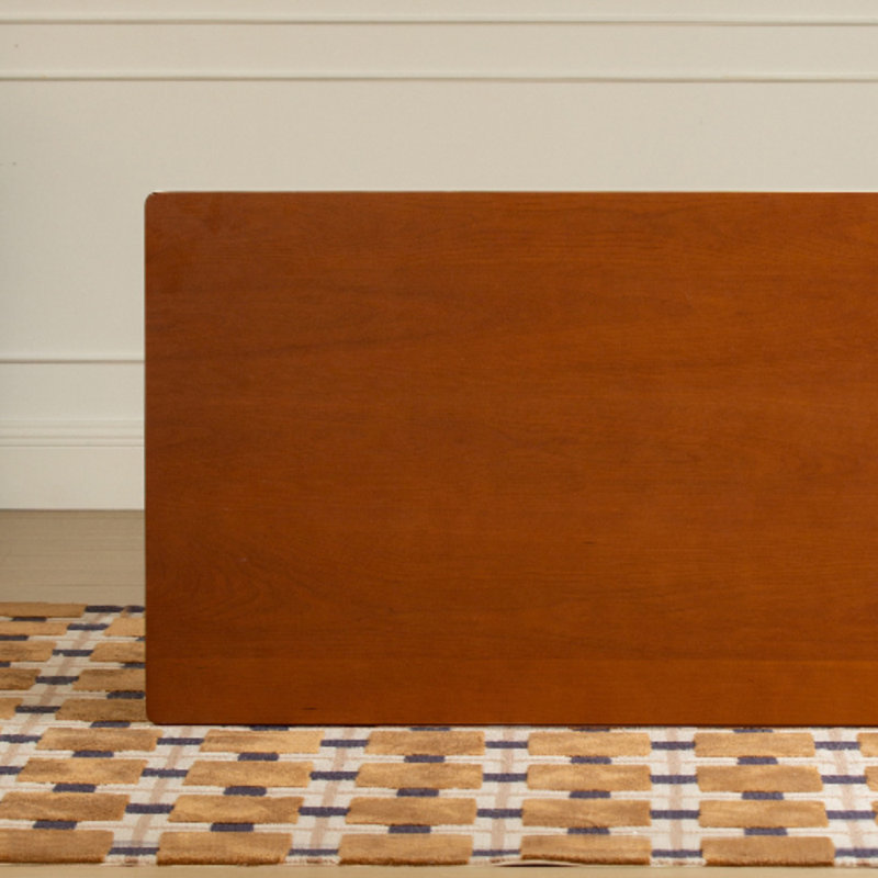 Retro Solid Boxwood Rectangular Dining Table, 29.84"H x 55.11"L x 31.49"W