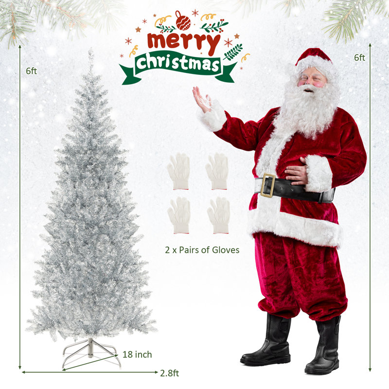 Lighted Pine Christmas Tree, 6 ft.