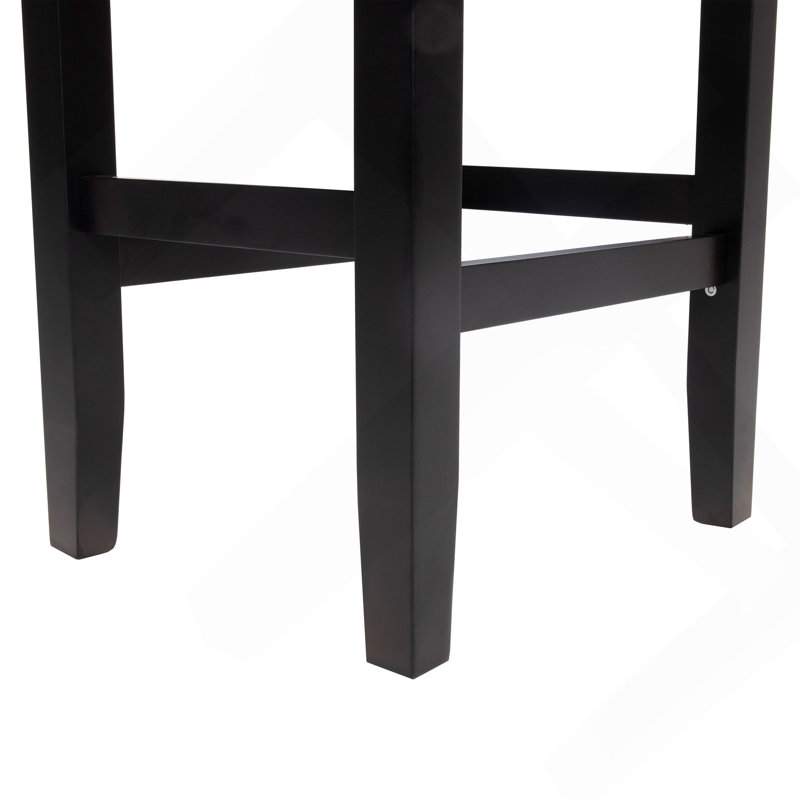 Tabouret de comptoir 26 po en cuir sans dossier (ensemble de 2), Ivoire ivoire