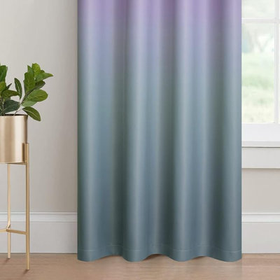 Yakamok Blackout Ombre Purple And Grey Curtains For Living Room,Room Darkening Thermal Insulated Drapes, Grommet Light Blocking Window Curtains For Kids/Girls Bedroom,2 Panels, 52X84 Inches