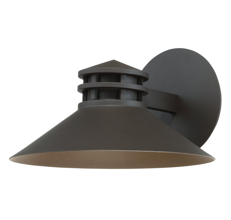 Sodor LED Outdoor Armed Sconce, 5" H x 8" W x 9" D, Black