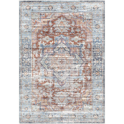Bennett  Blue Machine Washable Area Rug