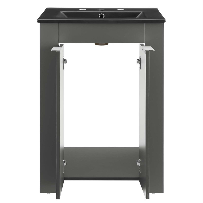 Maybelle 24" Bathroom Vanity by Modway, Gray, Black