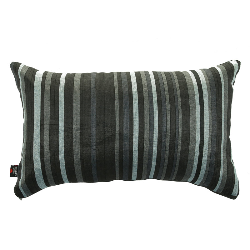 Alonzo Striped Rectangular Cushion, Grey