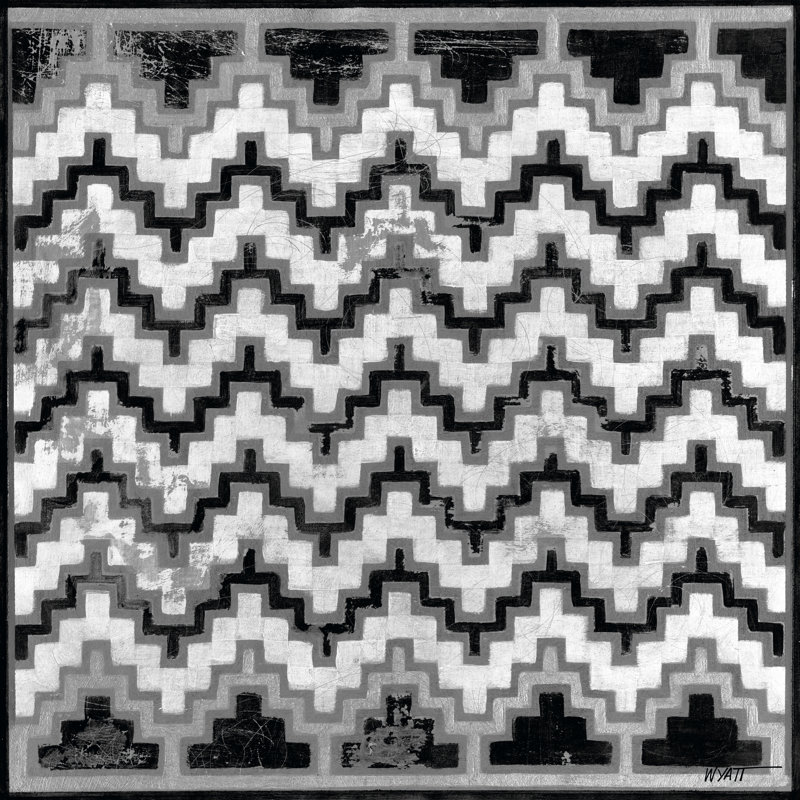 Mudcloth Black & White III - Wrapped Canvas Print, 30cm H x 30cm W