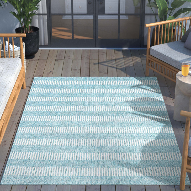 Well Woven Medusa Stria Geometric Flat-Weave Indoor/Outdoor Area Rug, Rectangle 240 x 300cm