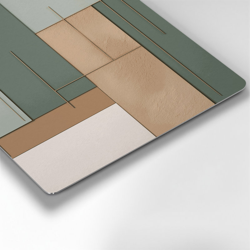 Minimalisme 56, art mural en métal beige, H 8 po x l 10 po