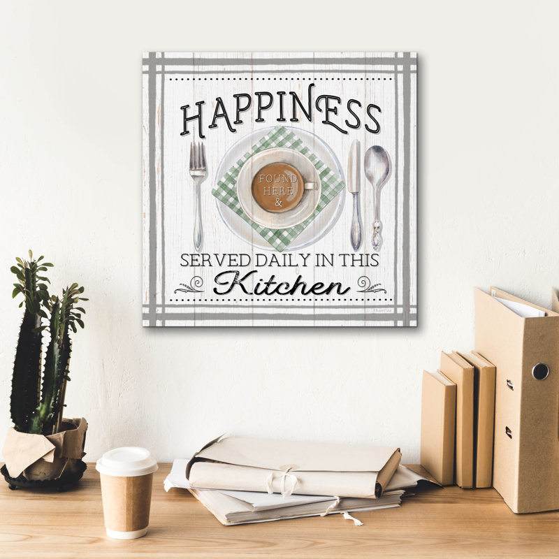 Toile épique «Happiness Served Daily» par Elizabeth Tyndall, 18 po x 18 po