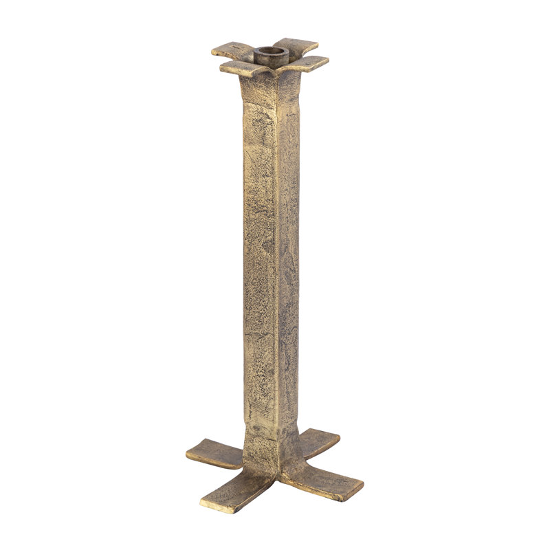Bougeoir Splay - grand laiton vieilli, H 20,25 po x l 7 po x P 7 po