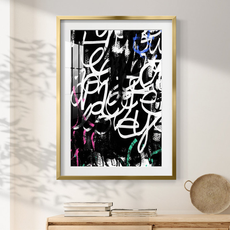 Graffiti Scribe I - impression encadrée, H 28,5 po x l 20,5 po, Doré