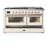 Majestic III Series 60 Inch Dual Fuel Range with 7 Sealed Burners, Griddle, in Antique White (Natural Gas, Copper Trim)-124828811-124828813-124828806