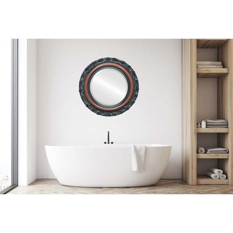 Miroir d'appoint Winegar, 23 po x 23 po, Bois de rose