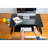  32 in. Black Height Adjustable Standing Desk Converter Keyboard Tray Up Double Monitor Riser Computer Workstation-2143326897-2143326896