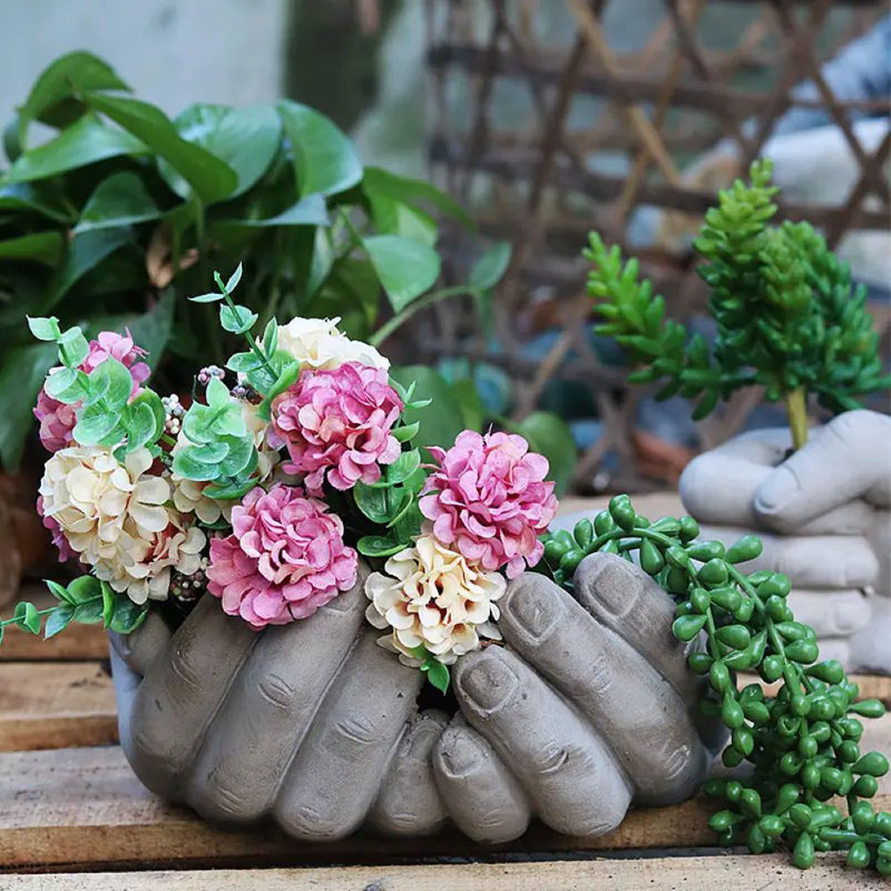 Hand-Shaped Cement Planters