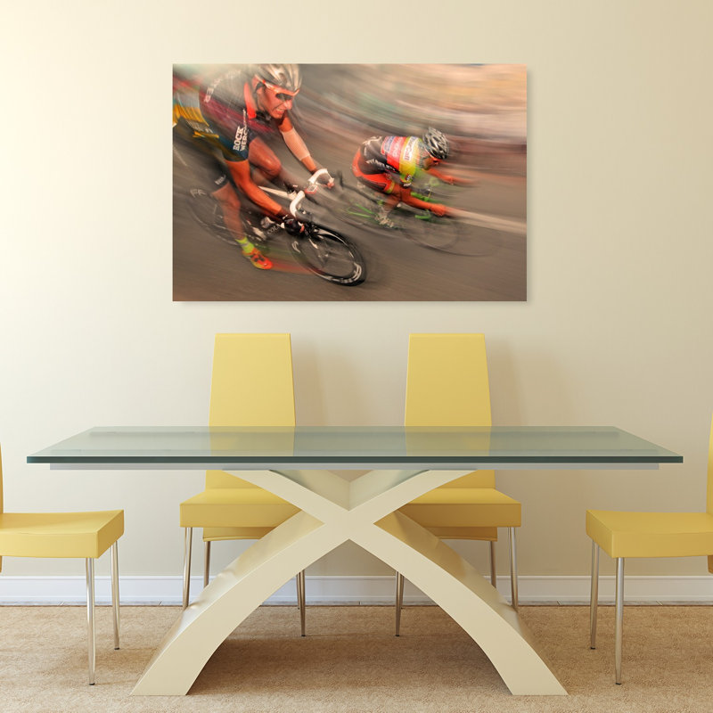 Racing Cyclists Blur Contemporary Wall Art Print, 32" H x 48" W
