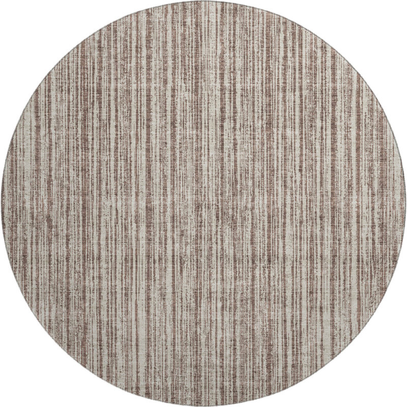 Premium Machine Washable Prisco Brown Rug, Round 8'