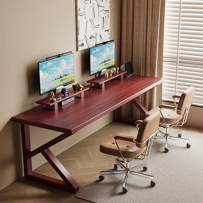 Bureau rectangulaire en bois massif de couleur noyer foncé, H 29,53 po x l 78,74 po x P 31,5 po, Noyer foncé