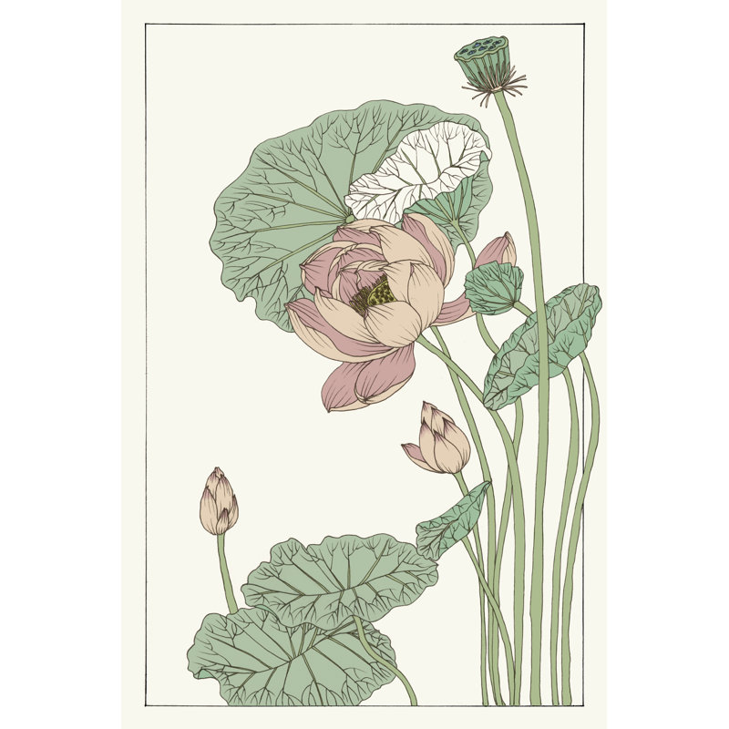 Botanical Gloriosa Lotus II by Melissa Wang - Wrapped Canvas Painting, 91cm H x 61cm W