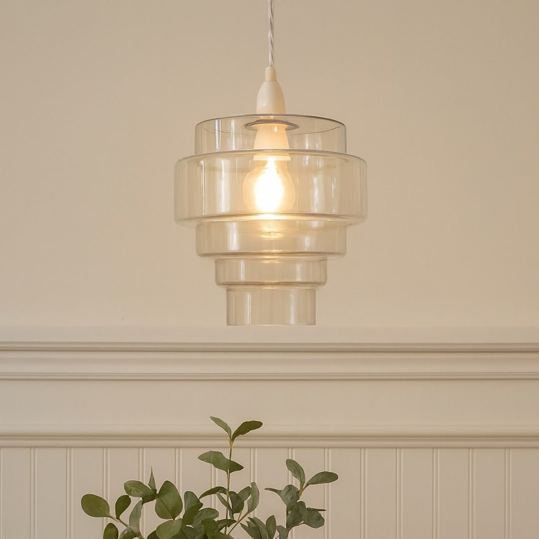 25cm H Acrylic Round Pendant Shade ( Screw On ) in Black